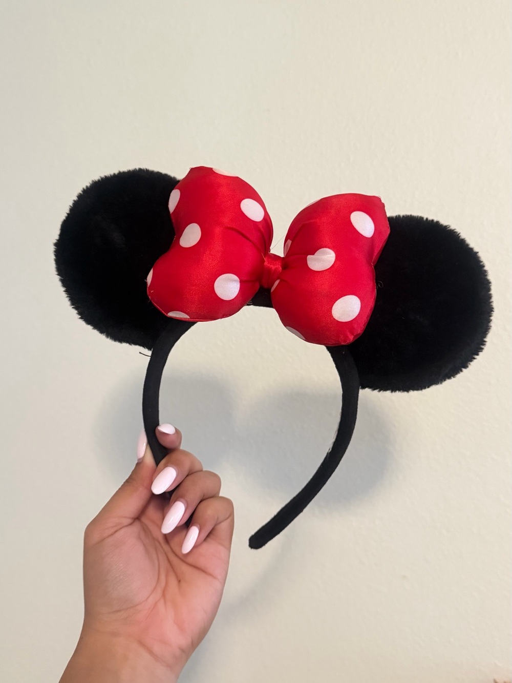 Disney Minnie Ear Headband with Red Polka Dot Bow